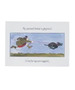 Tottering - 'Who Is Walking Who ?' 8 Stk Blanke Kort I Æske - Kort, kalendere, blokke og notesbøger