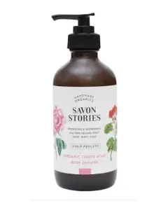 Savon Stories - 'Damask Rose' Hånd- Og Krop Sæbe - 240 ml i Glasflacon - Faste & Flydende Håndsæber