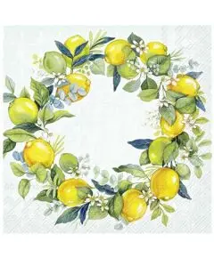 Ihr. 'Lemon Wreath - Mint' - Frokostservietter - IHR