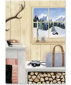 Kort - 'Skihytten' Postkort - Kort, kalendere, blokke og notesbøger