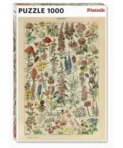 All Puzzel Company - 'Millot Fleurs' Fransk Skoleplanche Fra 1920'erne - 1000 Brikker - Puslespil, Bamser & Dekoration