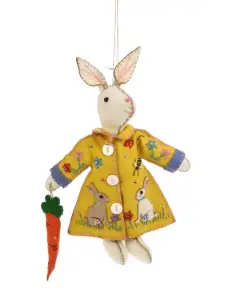 Påskehare Med Gul Kjole Og Applikationer - Puslespil, Bamser & Dekoration