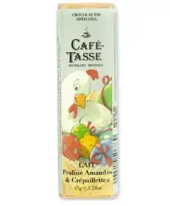 Cafe Tasse - 'Mælkechokolade, mandelpraliné og pandekagechips 45 g - Delikatesser