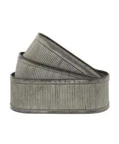 Haveglæder - 'Ribbet Galvaniseret Plantekasse' - Størrelse: Stor – 53 cm lang, 25 cm bred, 17,5 cm - Haven