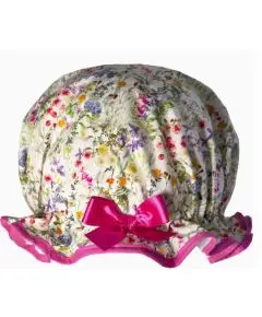Dilly Daydream - 'Grøn Badehætte Med Smukke Engblomster - Pink Bånd' - Bad & Body