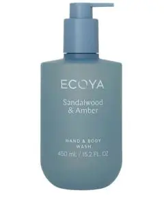 Ecoya - 'Sandalwood & Amber' - Hand & Body Wash - 450 Ml - Faste & Flydende Håndsæber