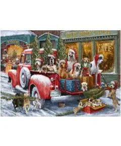Puslespil - 'Dogs On Truck' - 500 Brikker - Hund & Kat