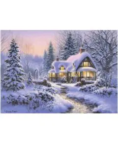 Puslespil - 'Winters Blanket On Cottage' - 500 Brikker - Puslespil, Bamser & Dekoration