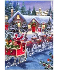 Puslespil - 'Santa And Sleigh' - 500 Brikker - Puslespil, Bamser & Dekoration