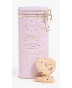 Cartwright & Butler - 'Raspberry & White Chocolate Bisquits In Heartshaped Tin' - 200 gr - Delikatesser
