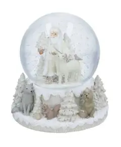 Gisela Graham - 'Stor Musik Snowglobe Med Julemand Og Dyr' - 15 cm - 