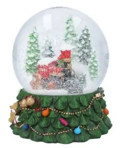 Gisela Graham - 'Stor Snow Globe Med Musik - Tog I En Skov - 19 cm - 